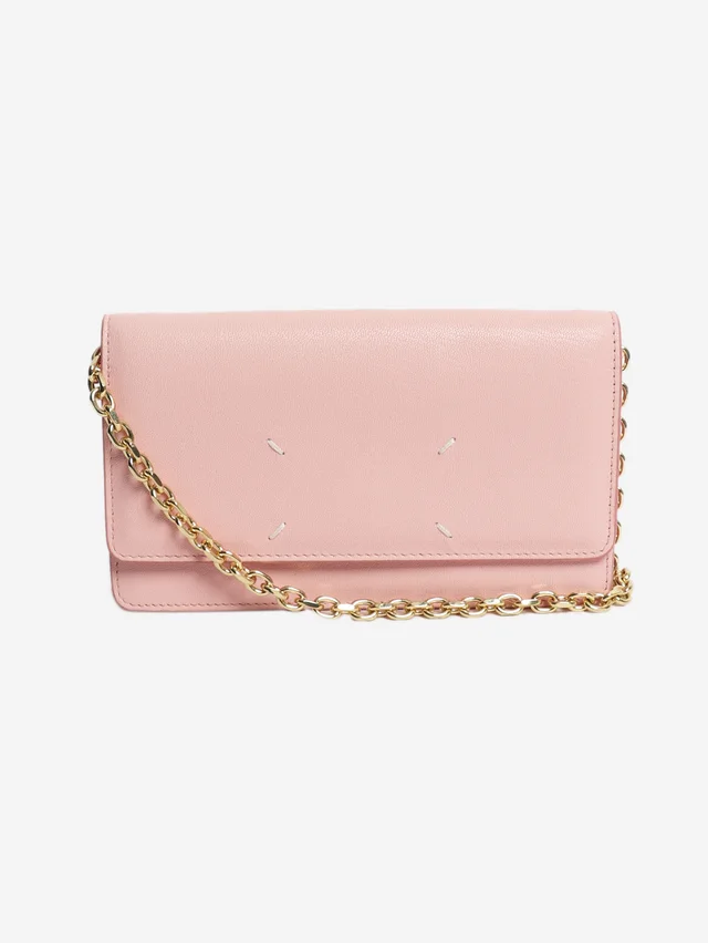 Maison Margiela Pink Recicla chain wallet in Pink Leather from Sign of the Times