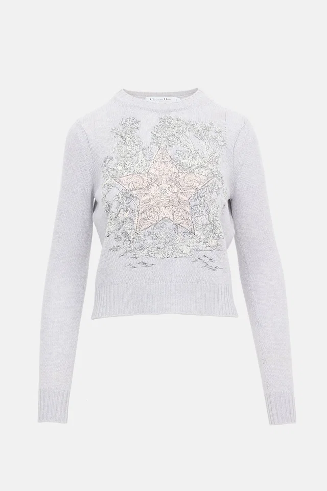 Dior Cashmere Embroidered Sweater in Cashmere from VSP Consignment