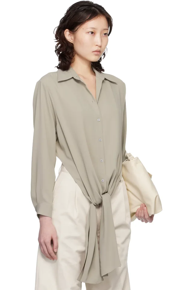 MM6 Maison Margiela Taupe Dual-Wear Shirt, photo 2 of 5 from SSENSE