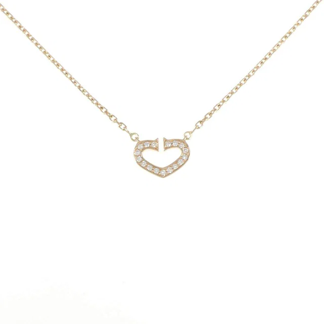 Cartier C Heart 750 Pink Gold Diamond Necklace in Pink from LuxUness