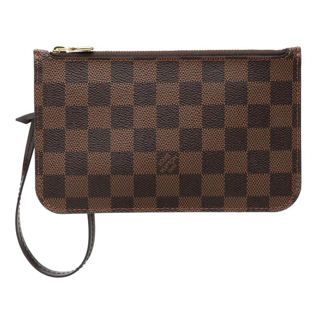 Brown Louis Vuitton Damier Ebene Neverfull PM Pouch in Brown Canvas from Designer Revival