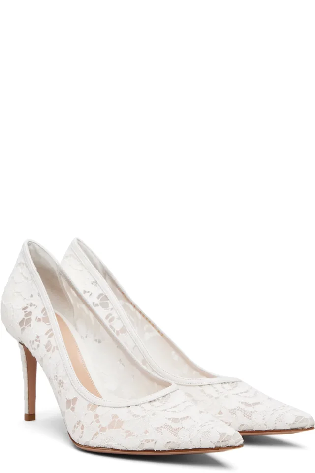 Gianvito Rossi White Claudia 85 Heels, photo 4 of 5 from SSENSE