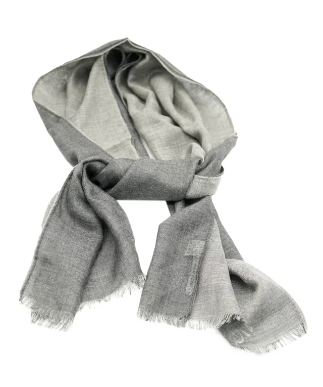 Hermès small rectangular cashmere grey two tone scarf with box in Grey Cashmere from Luxury Promise