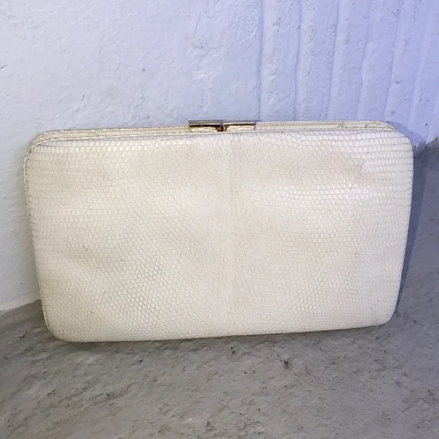 Judith Leiber handbags in gold|white Lizard from Poshmark