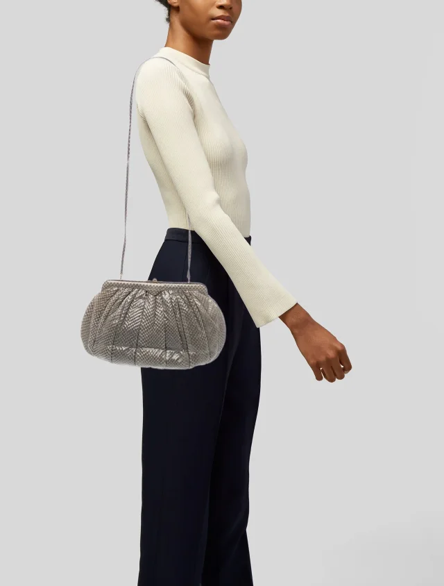 Judith Leiber Snakeskin Evening Bag in gray from The RealReal, photo 2 of 6
