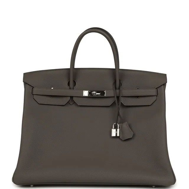 Hermès Special Order (HSS) Birkin 40 Etain Verso Togo Palladium Hardware in Taupe Togo leather from Madison Avenue Couture