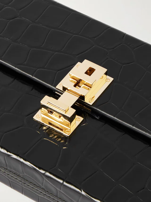 TOM FORD Glossed croc-effect leather clutch - black - One Size in Black 100% Leather, photo 5 of 6 from NET-A-PORTER (Canada)
