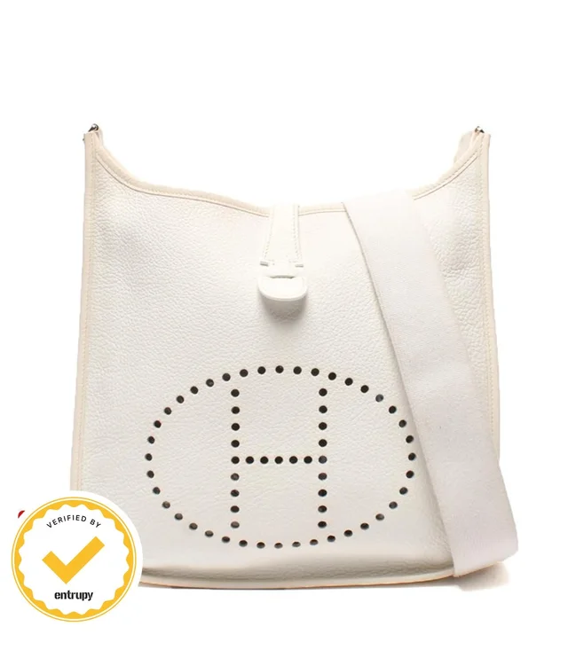 Hermès Shoulder Bag Crossbody Silver Evelyne 1 PM in Silver from The Reluxe