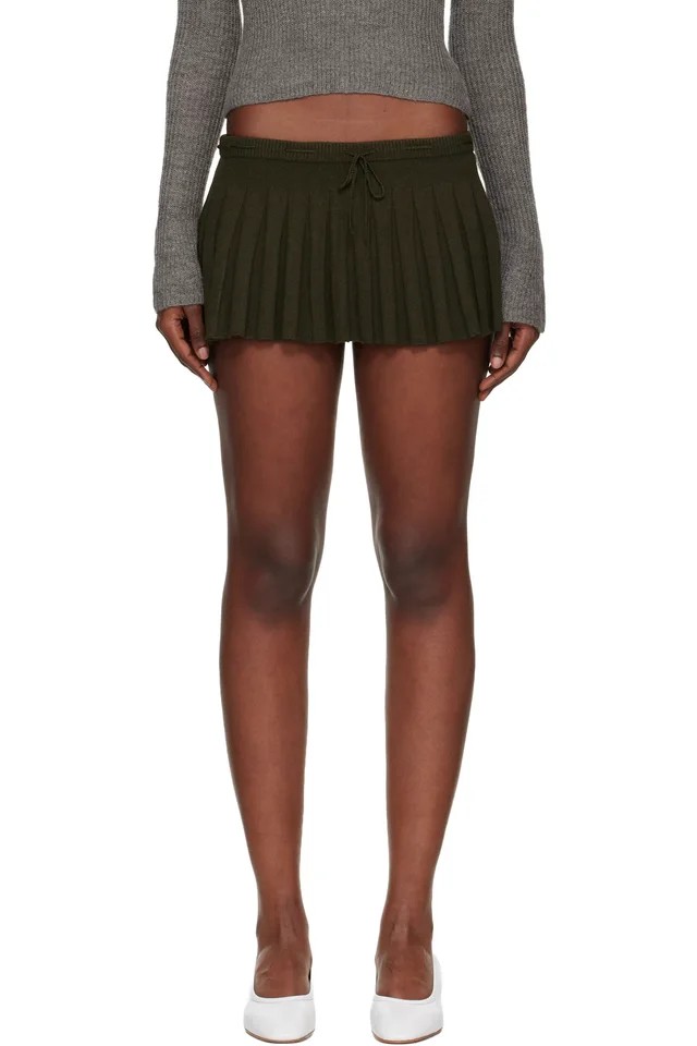 GUIZIO Khaki Vivienne Miniskirt, image 1 of 1 from SSENSE