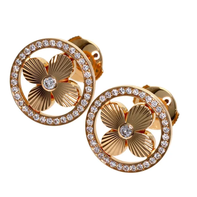 Louis Vuitton Bague Sun Blossom Diamond Earrings 18K Pink Gold in Pink from The Reluxe