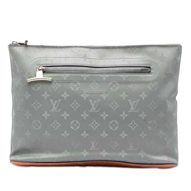 Grey Louis Vuitton Monogram Titanium Pochette Cosmos Clutch Bag in Grey Coated canvas from Designer Revival