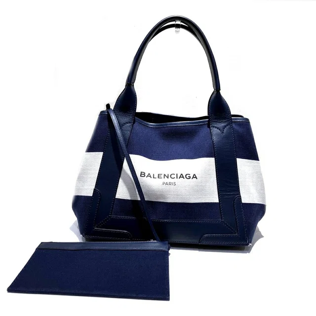 Balenciaga Navy Cabas Canvas Handbag in Navy Canvas from LuxUness
