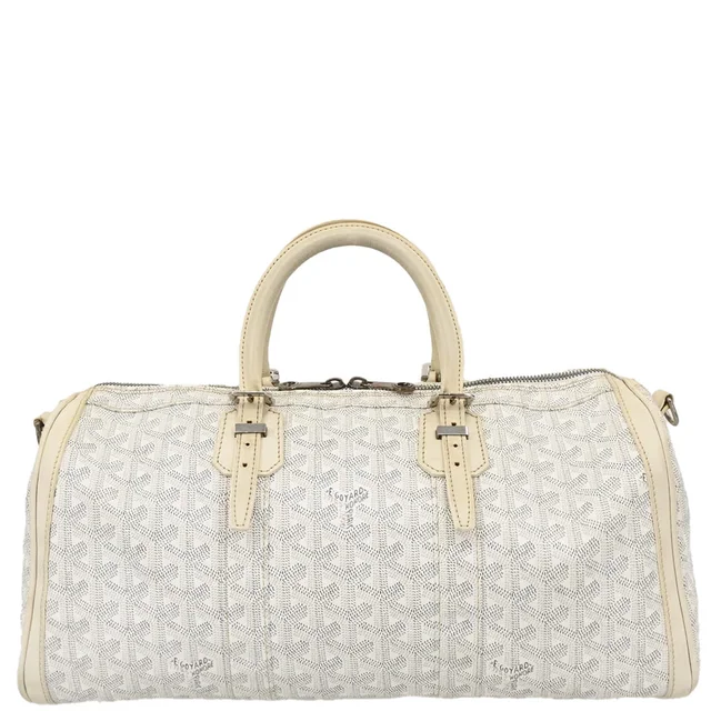 Goyard White Croisiere 40 Handbag in White Canvas from AMORE Vintage Tokyo