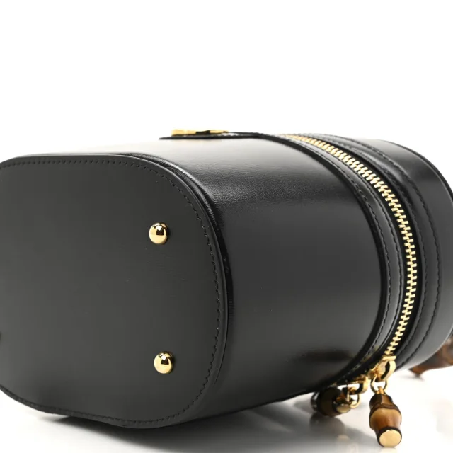 Gucci Mini Bamboo Top Handle Shoulder Bag Black in Black Calfskin from FASHIONPHILE, photo 9 of 10
