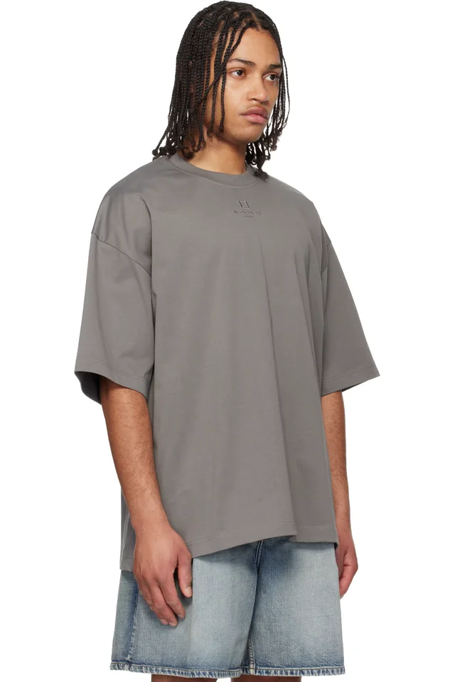 WOOYOUNGMI Gray Cotton Over Size T-shirt, photo 2 of 4 from SSENSE