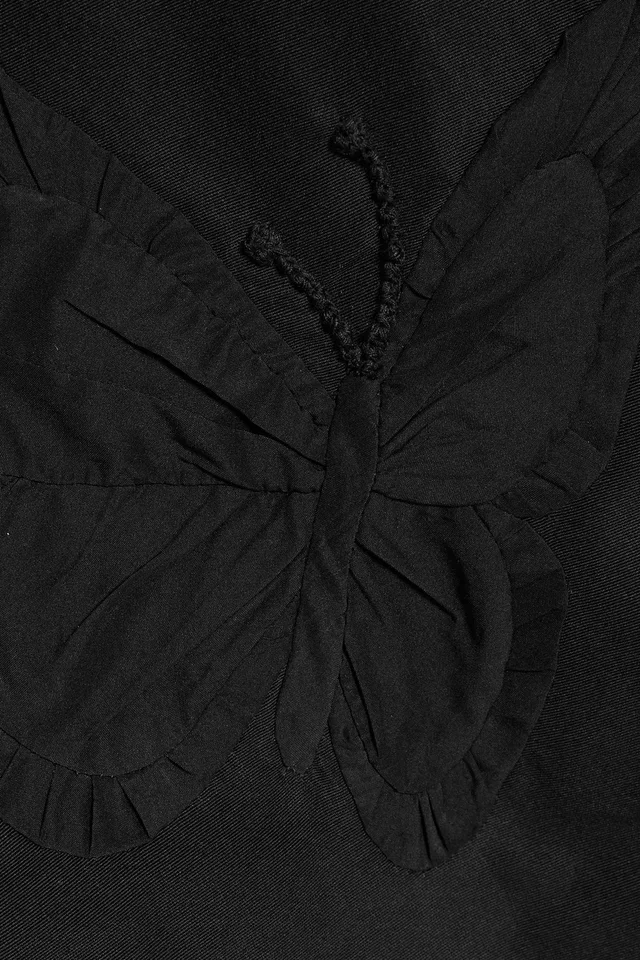 Valentino Garavani Appliquéd Cotton-Blend Faille Shirt Jacket in Black, photo 8 of 8 from THE OUTNET