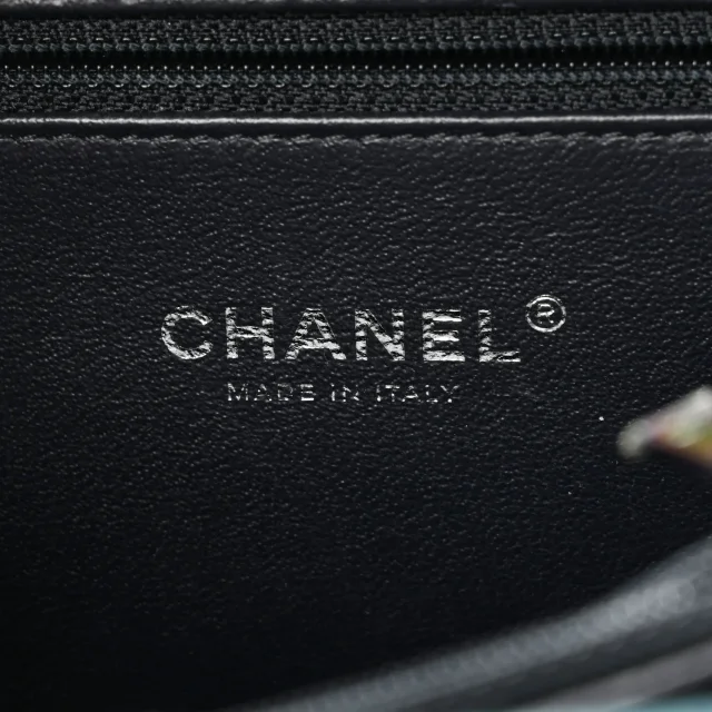 Chanel Iridescent Caviar Quilted Medium CC Filigree Vanity Case Dark Turquoise in Blue Caviar leather from FASHIONPHILE, photo 6 of 11
