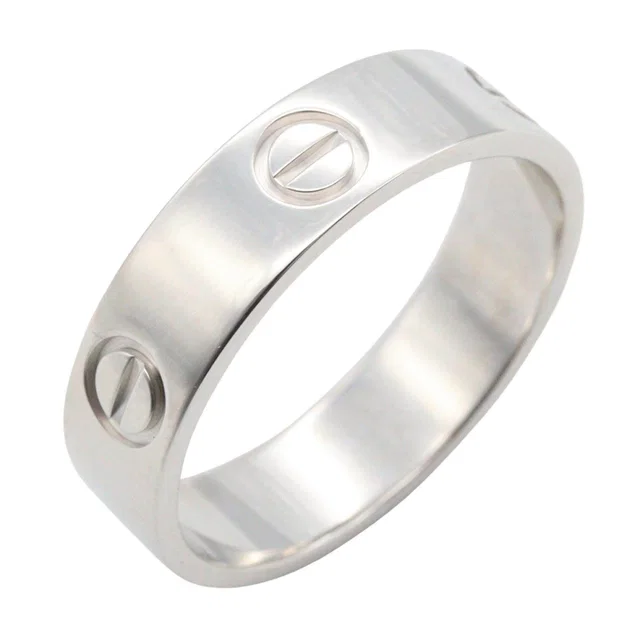 Cartier Love Au750 White Gold Ring Size 18 in White from LuxUness
