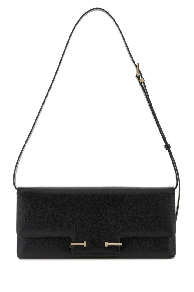 Tom Ford Leather Shoulder Bag — Black in Black Leather from HEWI