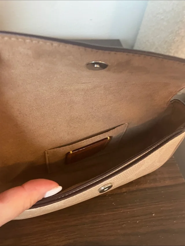 Coach Hailey Shoulder Bag In Signature Sand Euc in silver|gray from Poshmark, photo 3 of 3