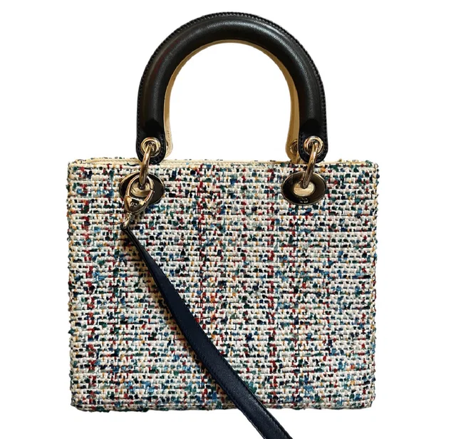 Lady Dior medium tweed bag in Tweed from Luxury Promise