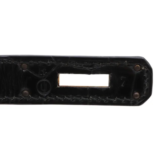Hermès 1991 Alligator Kelly 28 Black in Black Crocodile from VINTAGE QOO TOKYO, photo 11 of 17