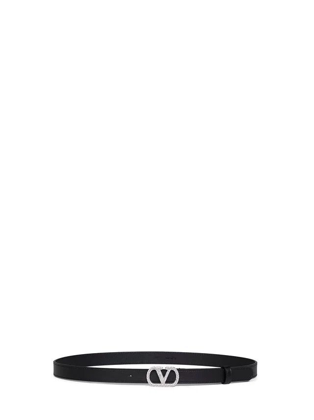 Valentino Garavani Belt — Black Calf Leather in Black Calfskin from HEWI