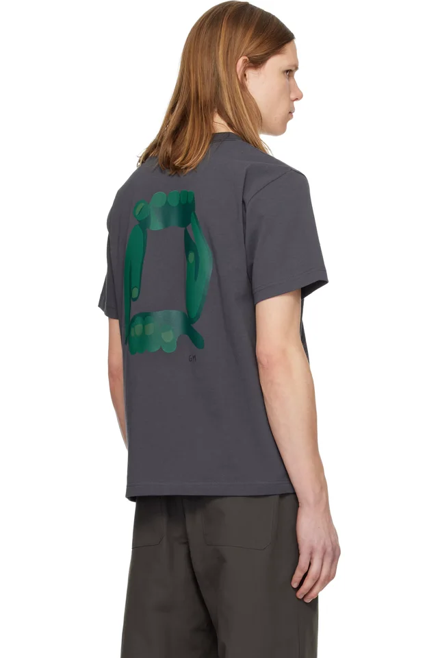 Gray 'geoff sacai' Print T-shirt, photo 3 of 4 from SSENSE