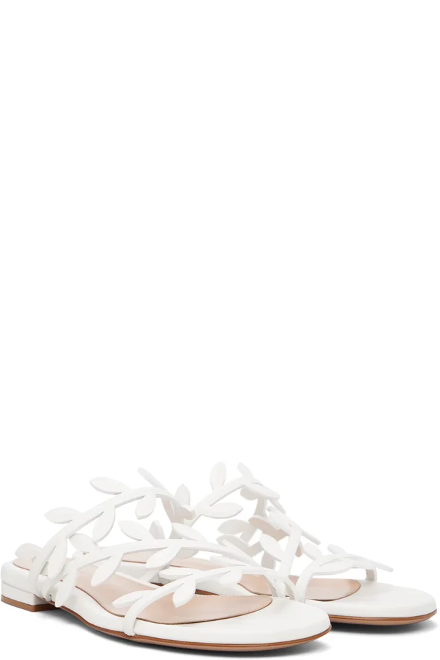 Gianvito Rossi White Flavia Sandals, photo 4 of 5 from SSENSE