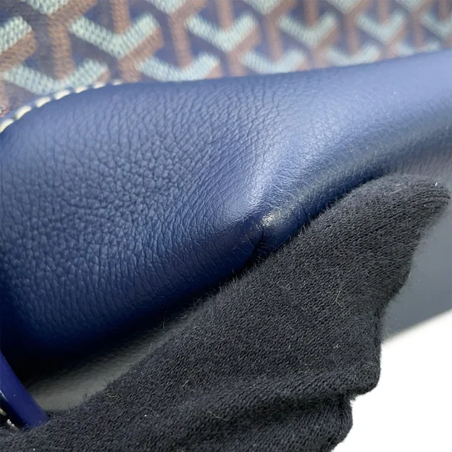 Goyard Sisal Bread Backpack Navy BlueCISALPMMLTY12CL12P PVC Leather in Navy Leather from GALLERY RARE, photo 6 of 13