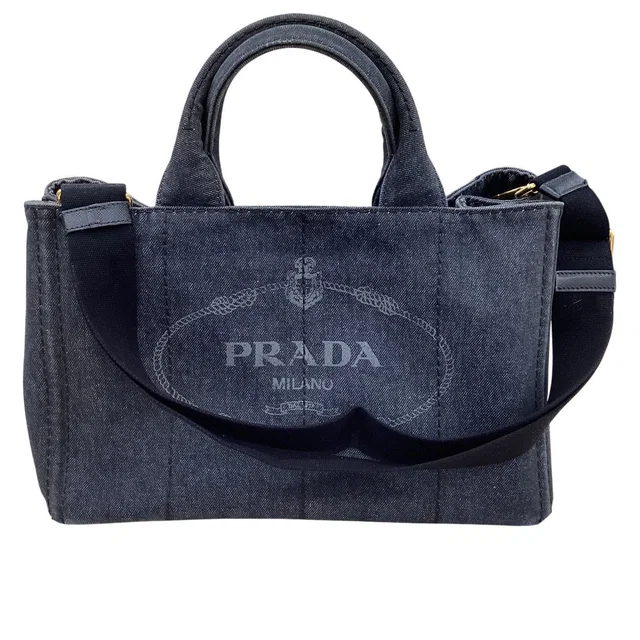 Prada Tote Bag Denim Canapa in Denim from The Reluxe