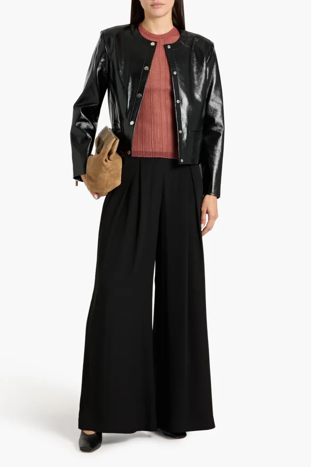 Theory Glossed Snap-Front Jacket, photo 2 of 4 from THE OUTNET