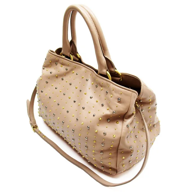 Miu Miu Handbag Pink Shoulder Gold Accents Silver Leather Bag in gold|pink Leather from Poshmark