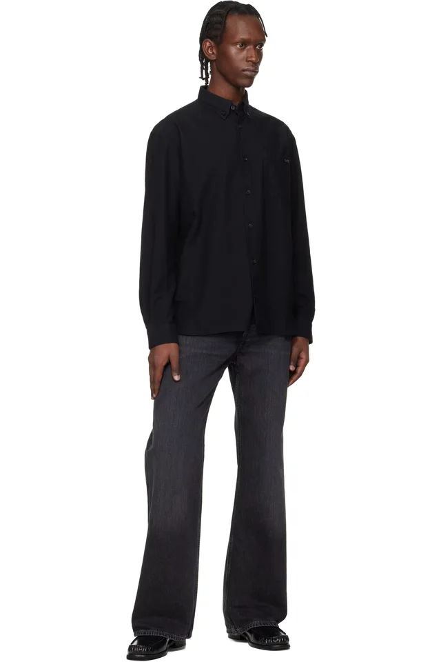A.P.C. Black Mateo Logo Shirt, photo 4 of 4 from SSENSE