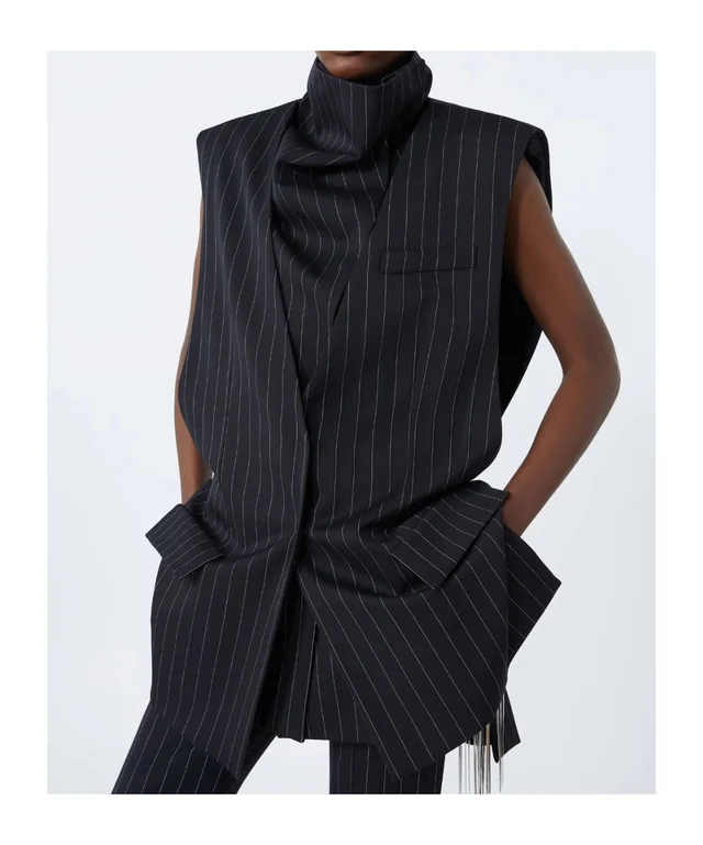 Sportmax Sleeveless pinstripe wool jacket - Black, photo 4 of 6 from SENSER