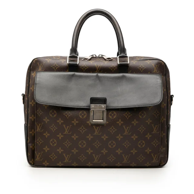 Brown Louis Vuitton Monogram Macassar Soft Briefcase Business Bag in Brown Coated canvas from Designer Revival, photo 1 of 1