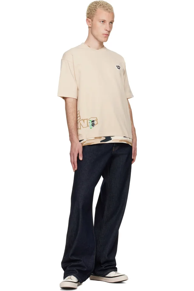 AAPE by A Bathing Ape Beige 'AAPEUNVS' Graphic T-shirt, photo 4 of 4 from SSENSE