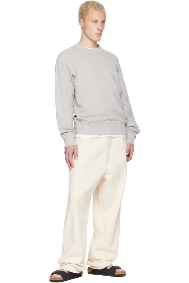Merz b. Schwanen Gray Retro Fleece Raglan Cotton Sweatshirt, photo 4 of 4 from SSENSE