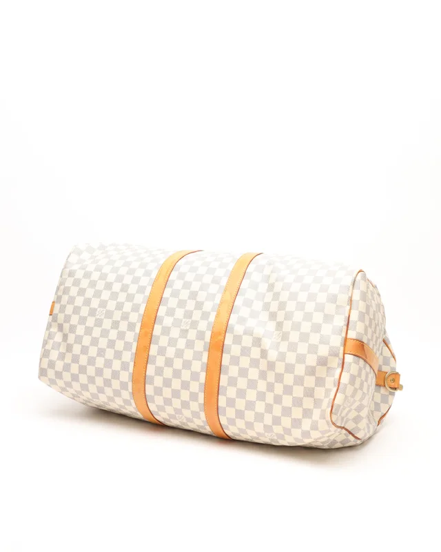 Louis Vuitton Damier Azur Keepall Bandoulière 55 in Canvas from A Retro Tale, photo 4 of 13