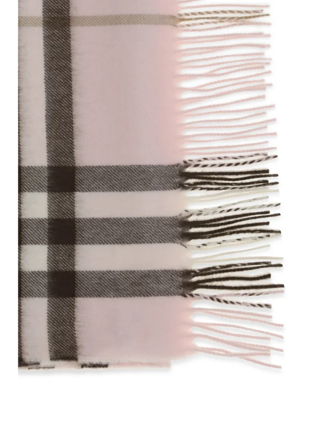 Burberry Check Cashmere Scarf — Pink Kashmir/capra Hircus Scarfs in Pink Cashmere from HEWI, photo 2 of 2