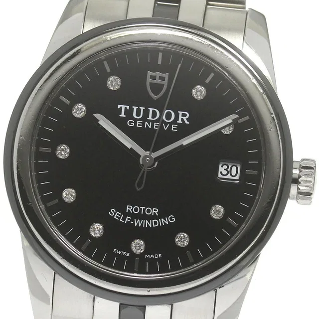 Tudor Grammar Date 55010 10p Diamond Black Dial Automatic Men's Watch_837695 in black Ceramic from Poshmark