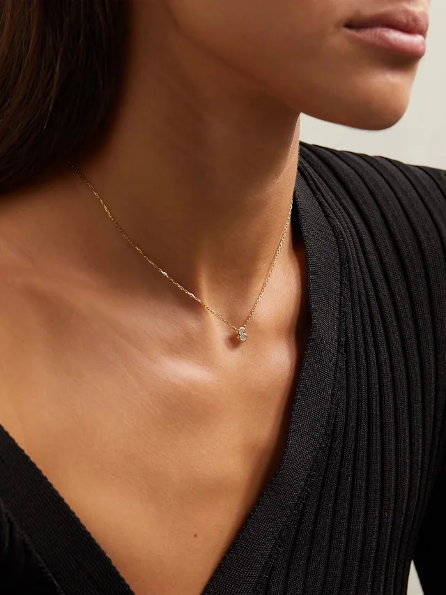 GEMELLA Bubble Bezels 18-karat gold diamond necklace in Metallic, photo 2 of 2 from NET-A-PORTER (Canada)