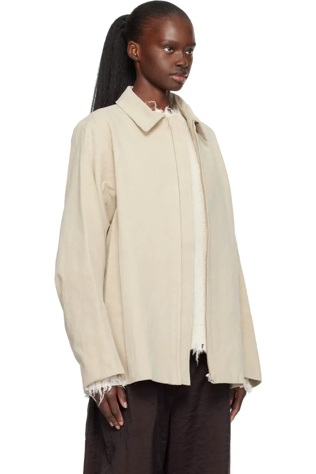 Lauren Manoogian Beige Canvas Work Jacket, photo 2 of 4 from SSENSE
