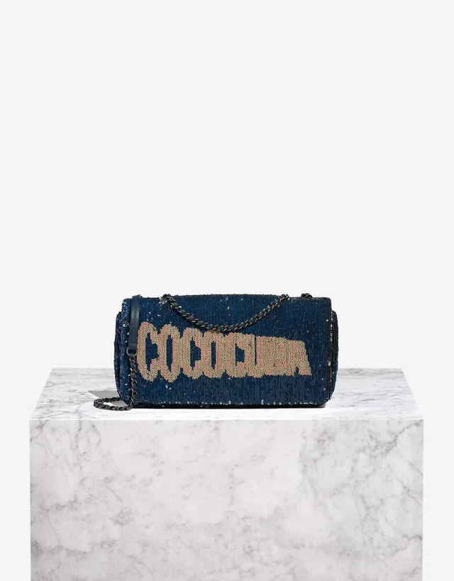 Chanel Coco Cuba Sequins / Calf Blue / Silver in Blue, Multicolour, Silver from SACLÀB