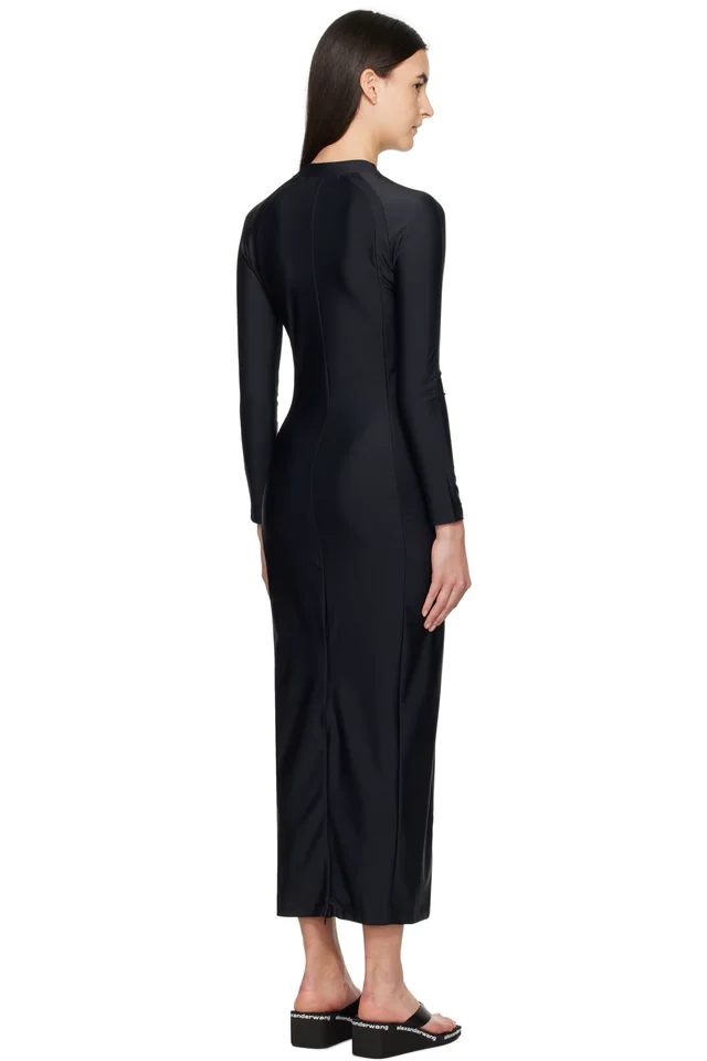 alexanderwang.t Black Rashguard L/S Maxi Dress, photo 3 of 4 from SSENSE