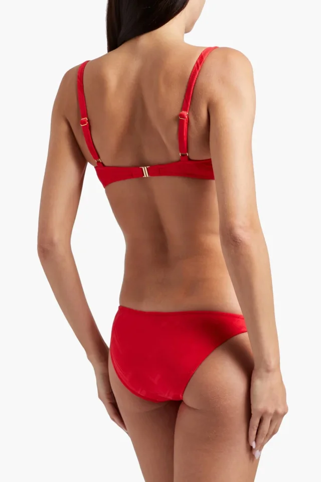 Melissa Odabash Montenegro Stretch-Jacquard Bikini Briefs in Red, photo 7 of 8 from THE OUTNET
