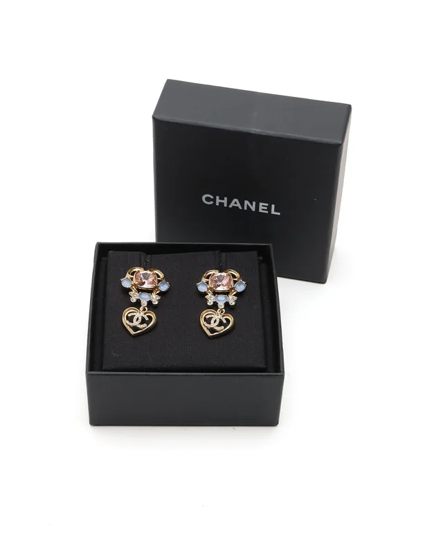 Chanel Coco Mark Rhinestone Dangling Earrings from A Retro Tale, photo 2 of 5