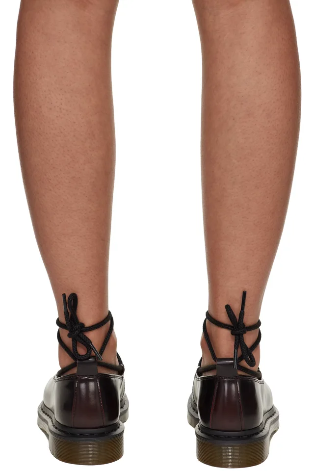 Dr. Martens Burgundy Elphie II Leather Ballet Loafers, photo 2 of 5 from SSENSE