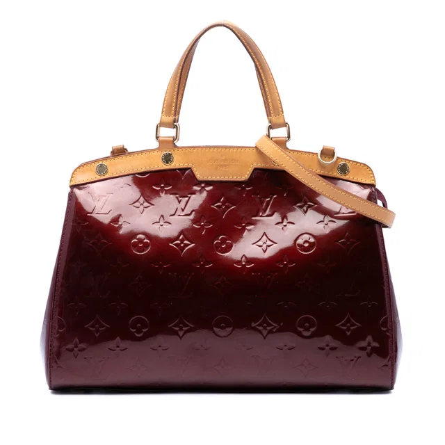 Red Louis Vuitton Monogram Vernis Brea MM Satchel in Red Leather from Designer Revival