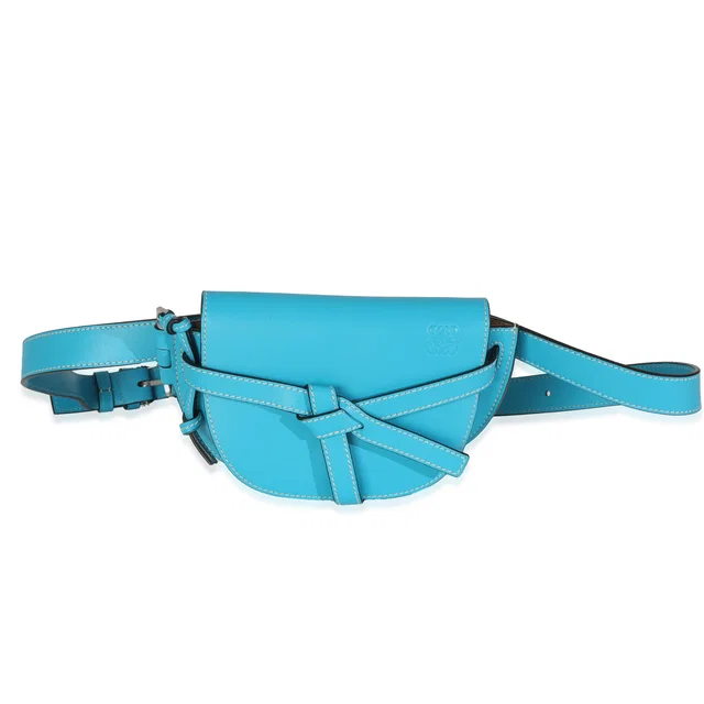 Loewe Blue Calfskin Mini Gate Belt Bag Leather Handbag in Blue Calfskin from HEWI